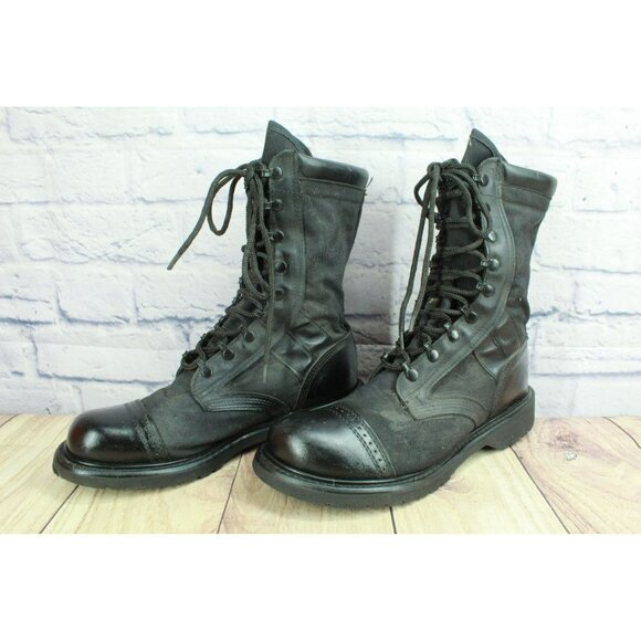 Vintage Corcoran 17146 9" Black Cap Toe Paratrooper Military Jump Boot Mens 10 D - Picture 2 of 9